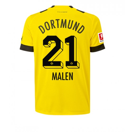 Fotbalové Dres Borussia Dortmund Donyell Malen #21 Domácí 2022-23 Krátký Rukáv